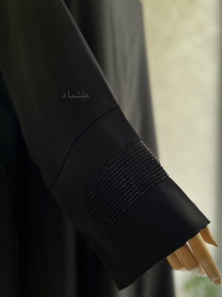 Lausanne collared abaya with embellished sleeves