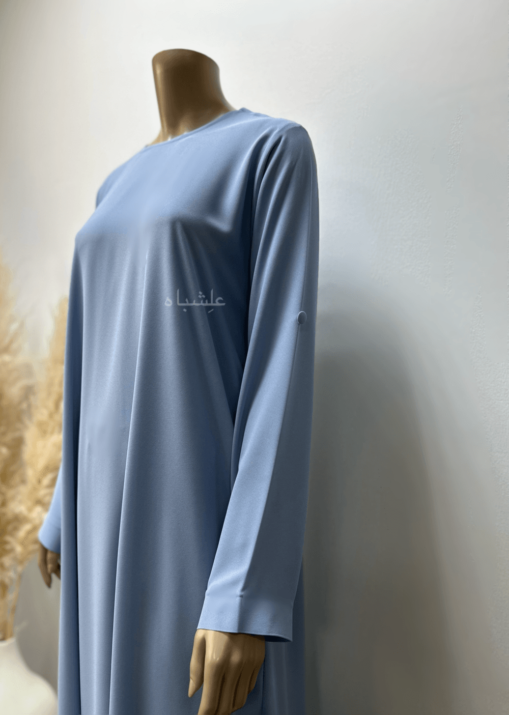 "Egyptian Crape Abaya and Niqab by Alishbah - Lightweight crape fabric abaya and niqab set featuring a classic, elegant design with flowing silhouettes, perfect for modest fashion."