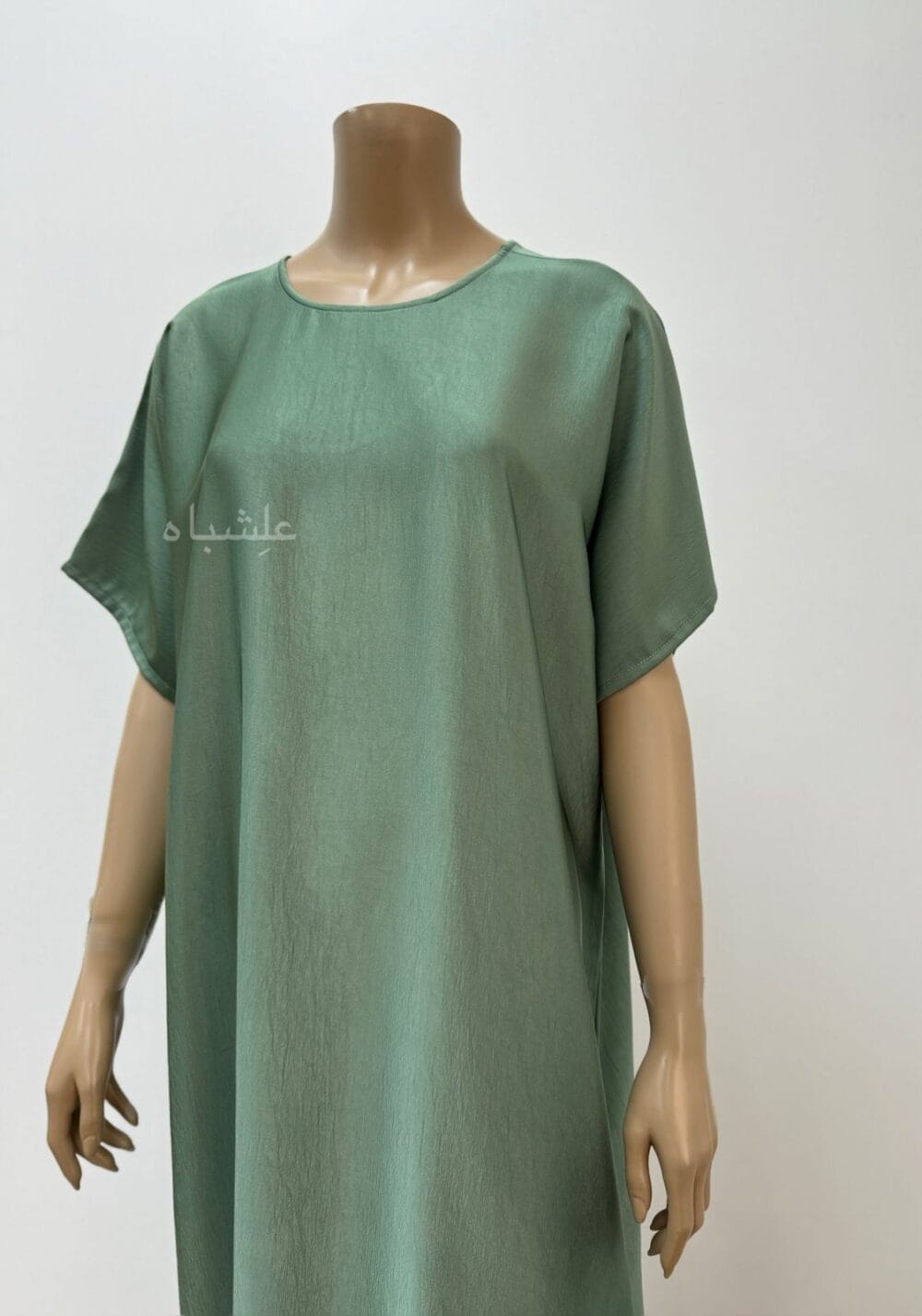 Inner half view of sage green abaya