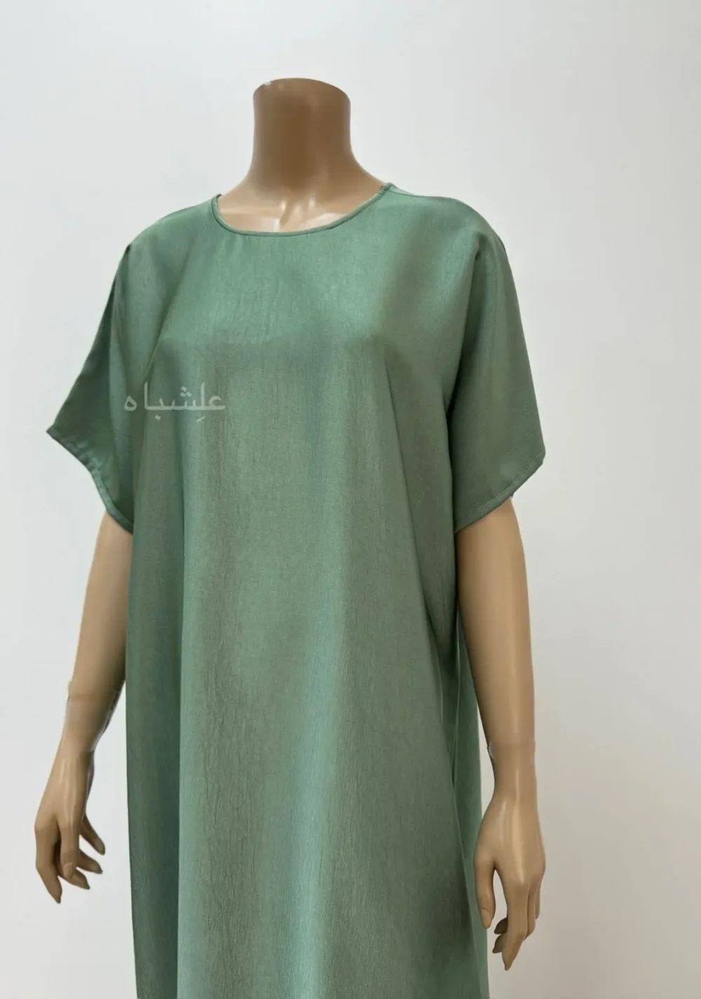 Inner half view of sage green abaya