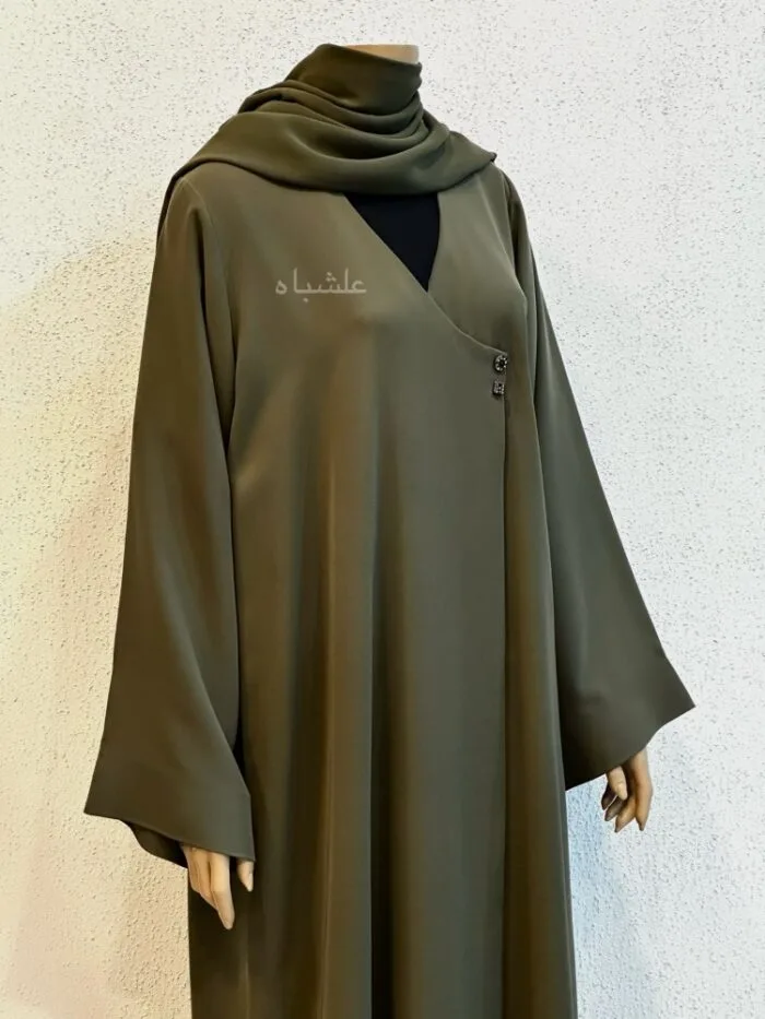 Front close-up view of abaya with sheila