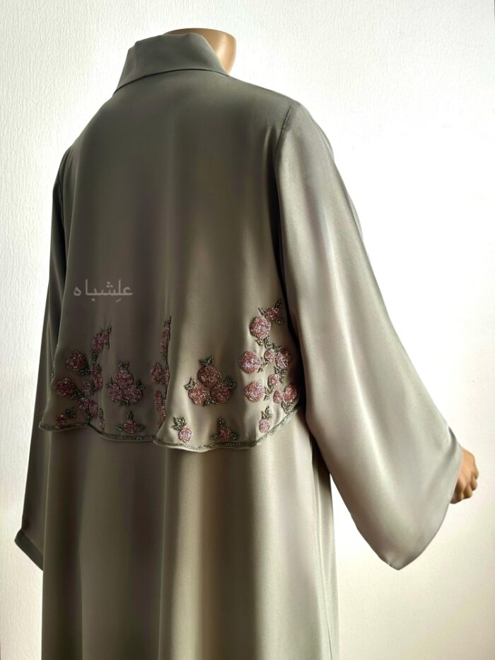 Back view of abaya showing the handwork