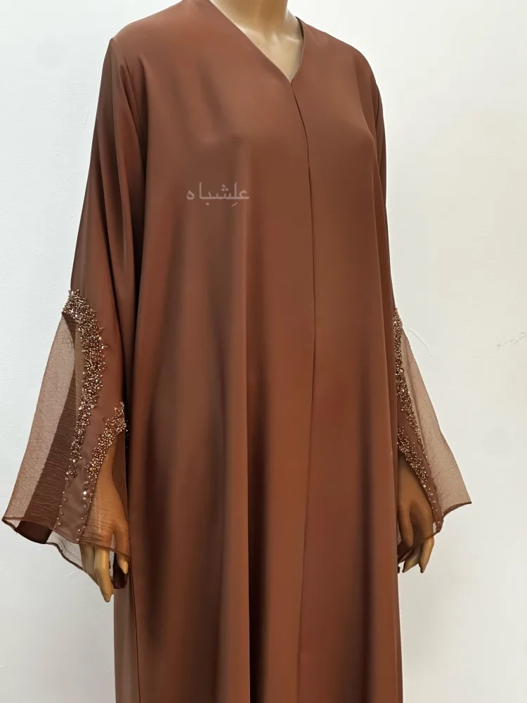 Pearl Glow Abaya 3 Close up view of abaya without sheila