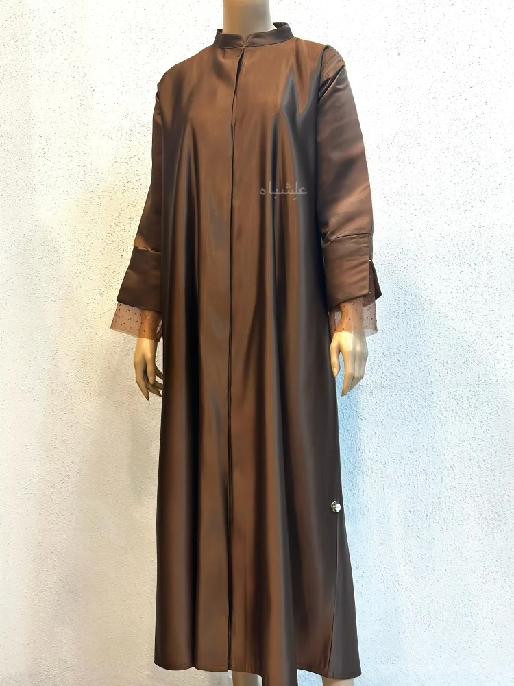 Nightfall Gleam Abaya by Alishbah Abaya 2 Front full view of abaya without sheila