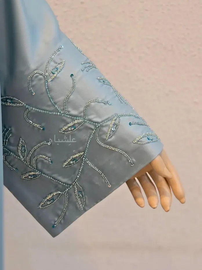 mist bloom abaya detailed cuff work