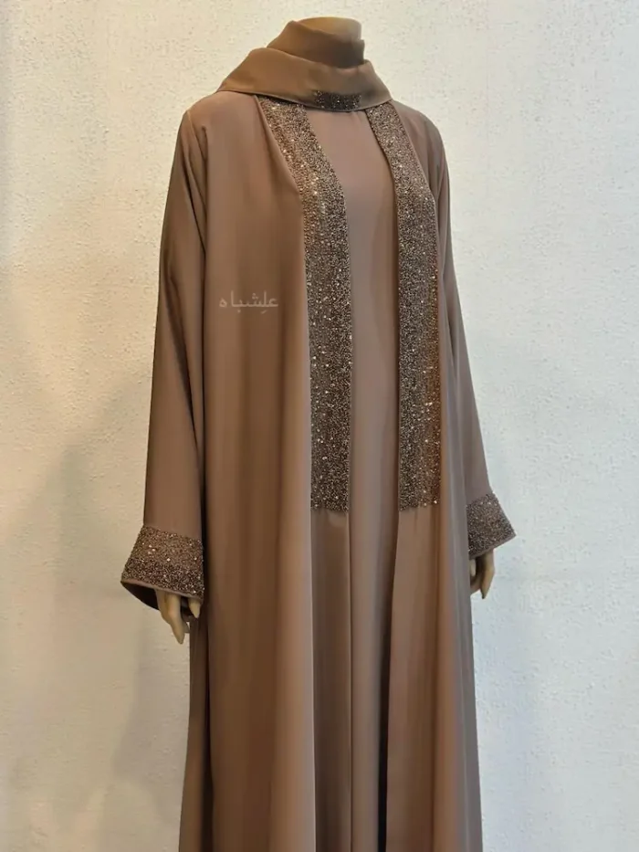 Mocha Radiance Abaya by Alishbah 2025