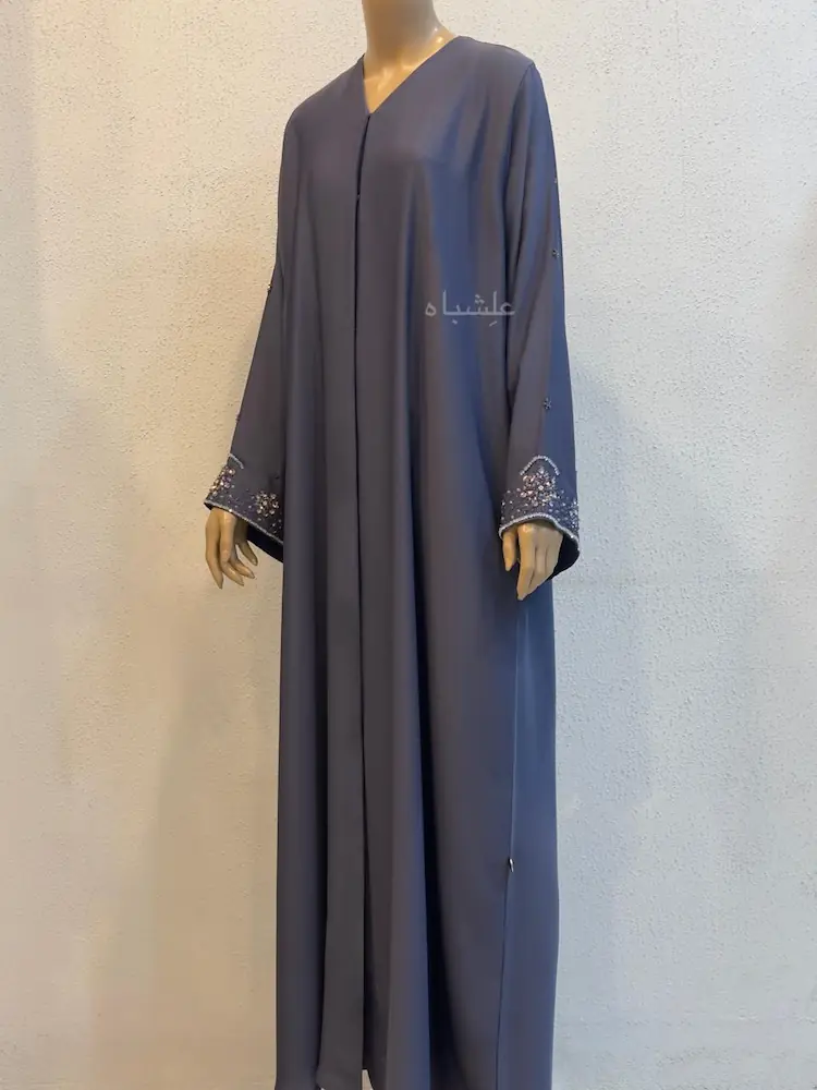 Purple Nida Luxury Abaya 2 modest purple nida abaya full length