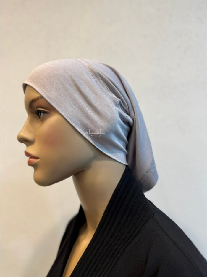 Grey Jersey Hijab with Cap