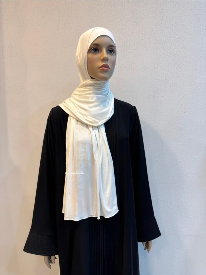 Off- White Jersey Hijab with Matching Cap