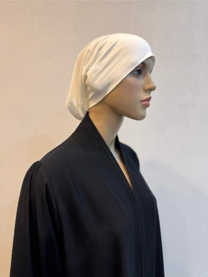 Off- White Jersey Hijab with Cap