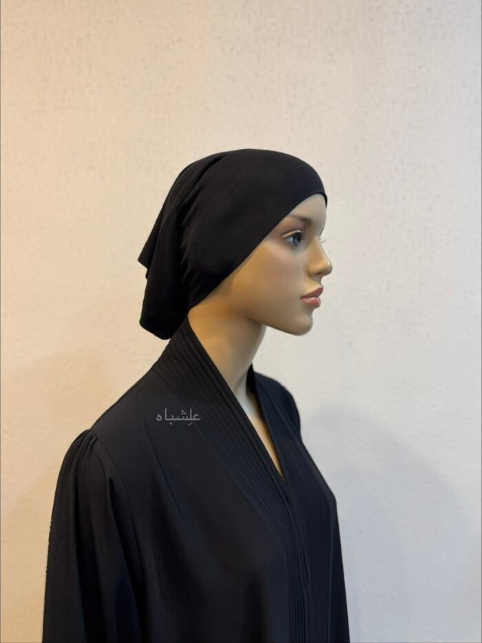 Black Jersey Hijab with Cap