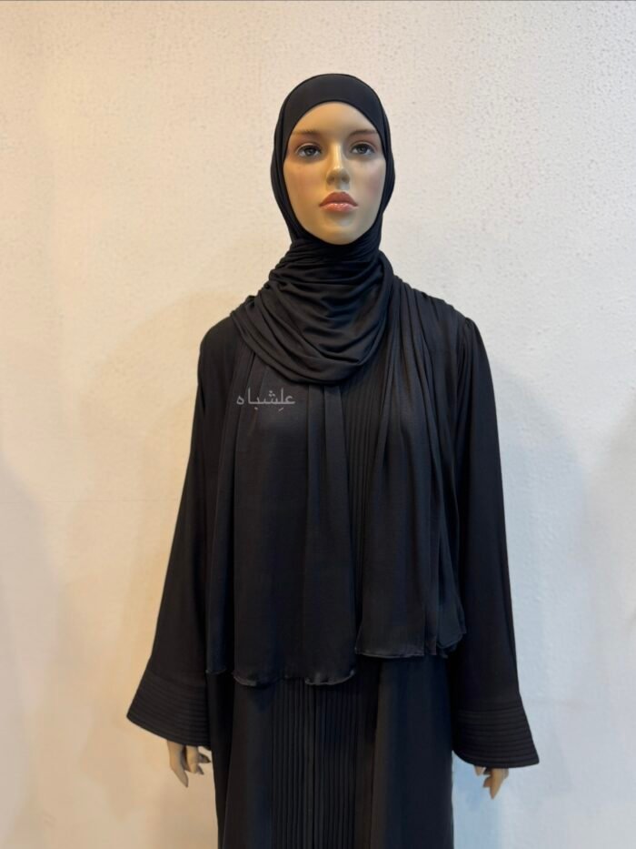 Black Jersey Hijab with Cap