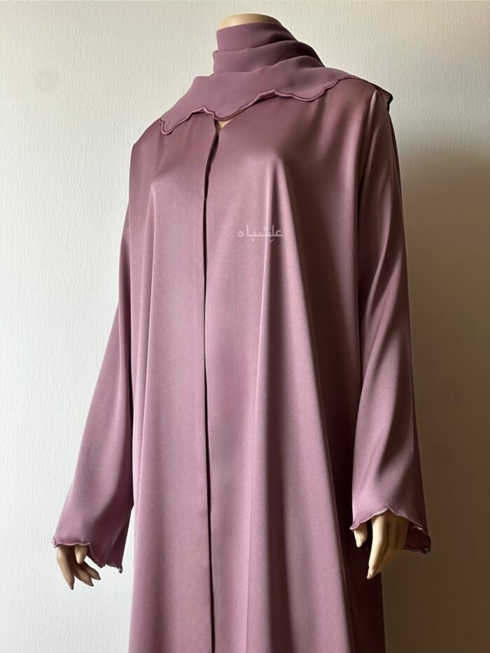 Mauve Scallop Grace Abaya