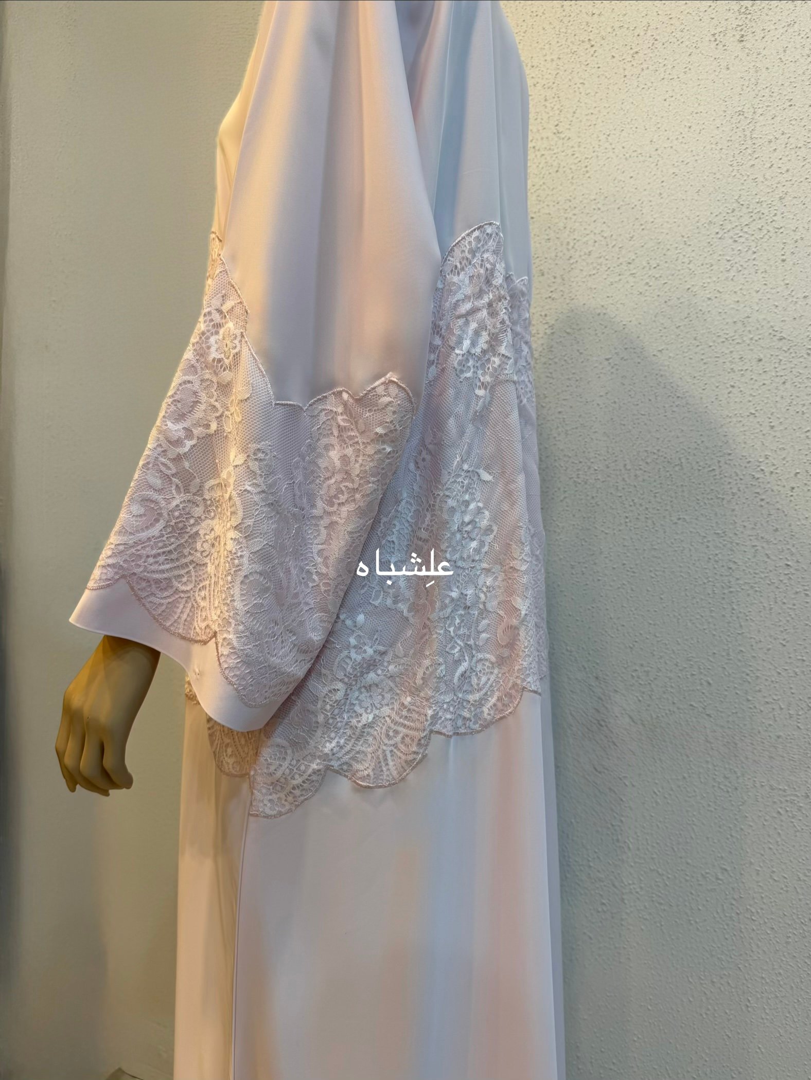 Blush Lace Symphony Abaya 2 Blush Lace Symphony Abaya - Image 2