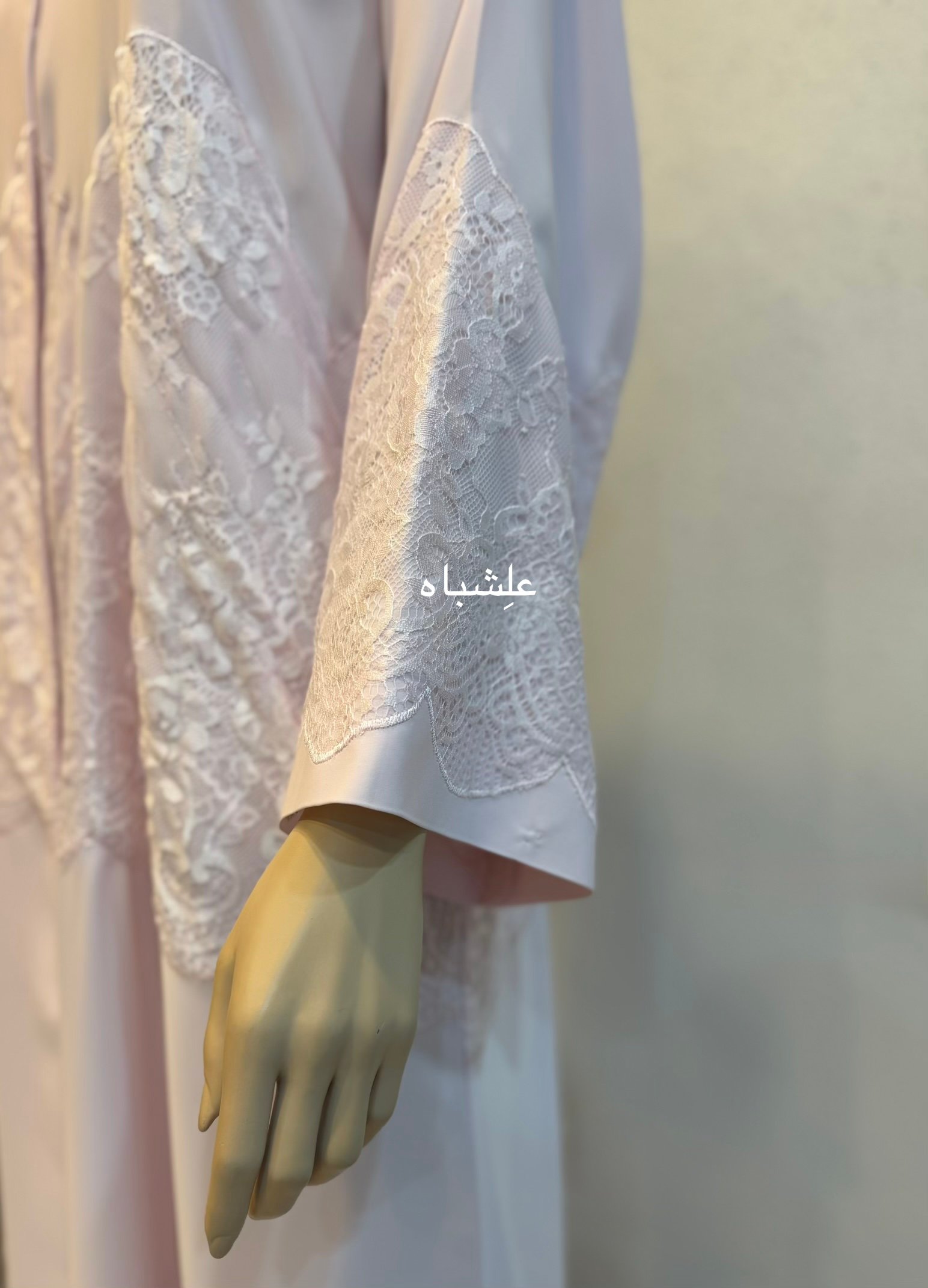 Blush Lace Symphony Abaya 4 Blush Lace Symphony Abaya - Image 4