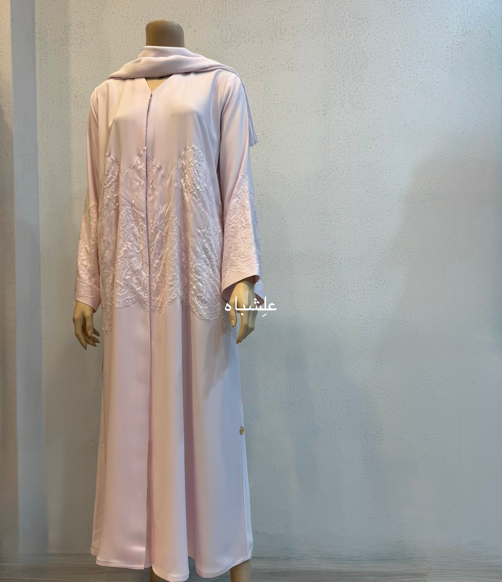 Blush Lace Symphony Abaya 3 Blush Lace Symphony Abaya - Image 3
