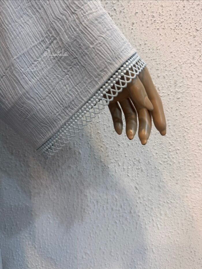 LAYLA – Pastel blue with Lace Detailing Abaya